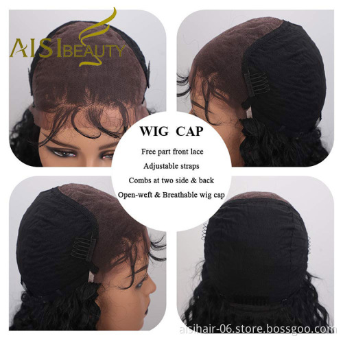Aisi Beauty Hotselling Popular Vendor Long Wavy 13x6 Kinky Curly Black Lace Front Synthetic Hair For Black Women Lace Front Wig